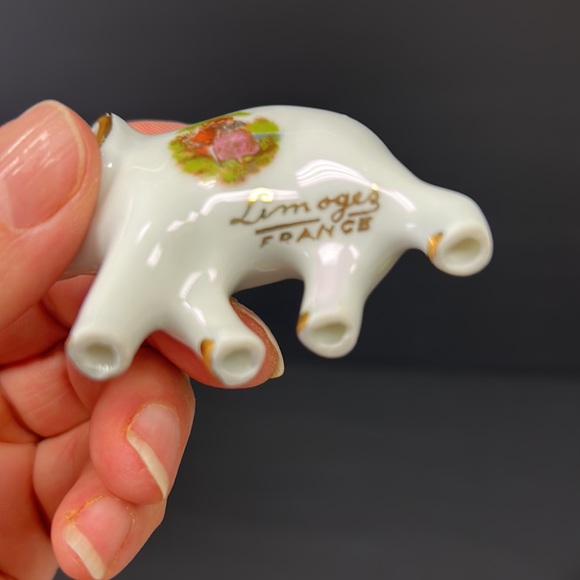 Vintage “Limoges France” hand decorated porcelain miniature elephant figurine - Picture 4 of 7